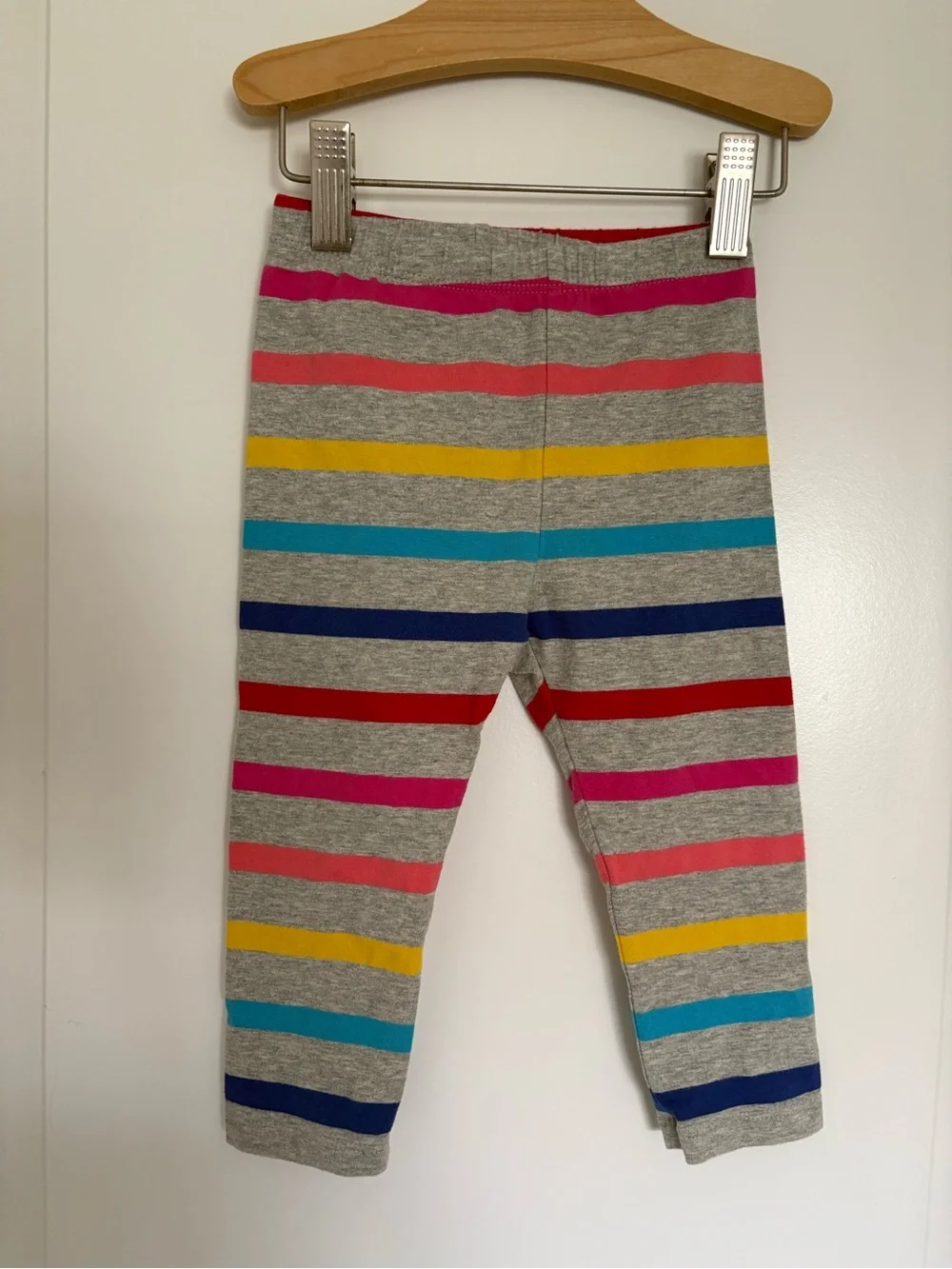 GAP Girls Gray Leggings with Multicolor Stripes